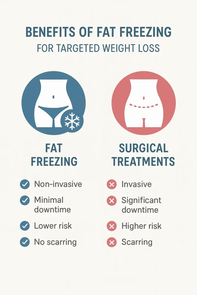 graphic showing the benefits of fat freezing Kings Langley