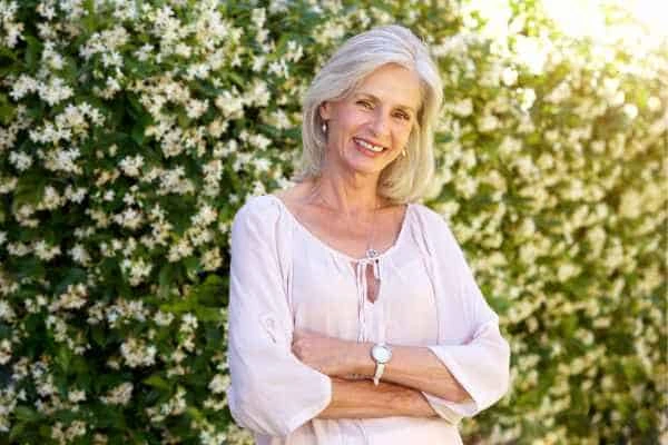 Older woman happy with urinary incontinence treatment Kings Langley