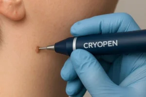 Person receiving skin tag removal Kings Langley